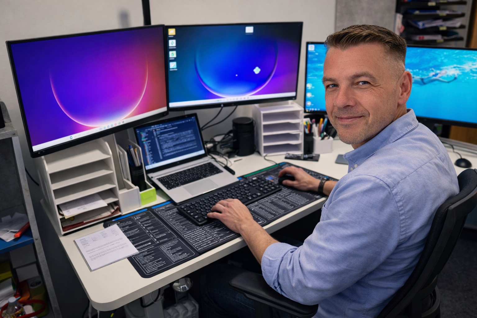 Daniel Erhard am Arbeitsplatz
